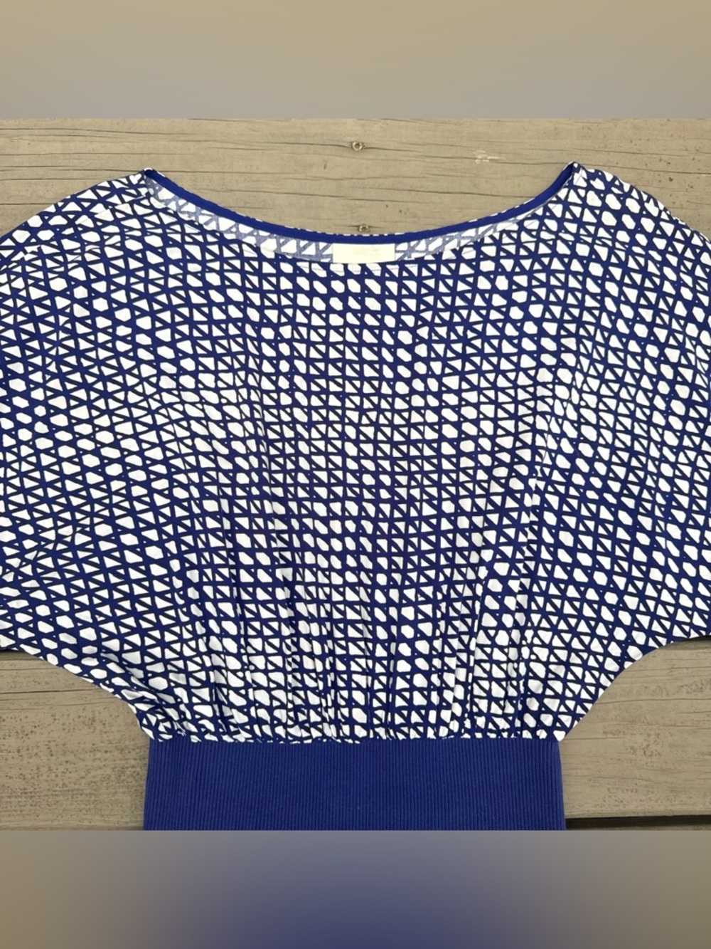 Maeve by Anthropologie Gemma Blue and White Geometric Print Dress size S - Picture 4 of 16